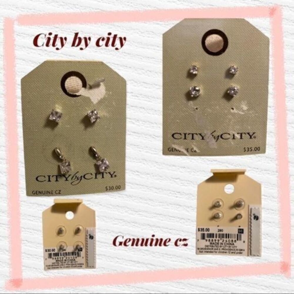City By City Genuine cz earrings